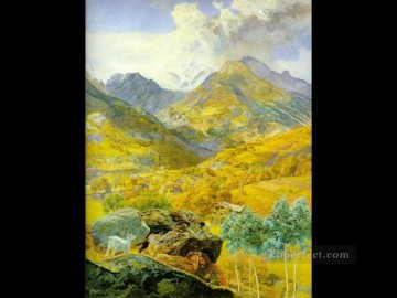  Brett Lienzo - El paisaje de Val d Aosta 1858 Brett John